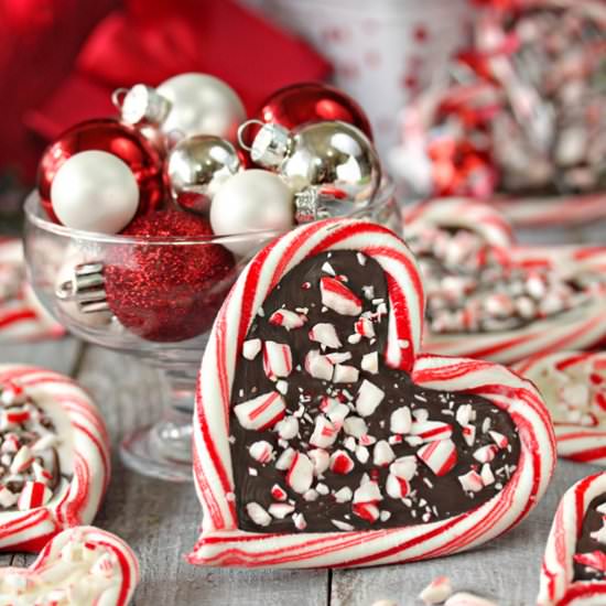 Peppermint Bark Candy Cane Hearts