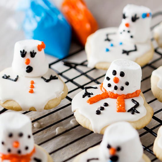 Melted Snowman Sugar Cookies