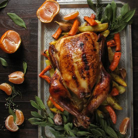 Glazed roasted chicken