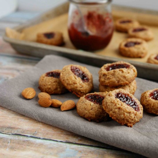 Vegan Almond Thumbprint Cookies