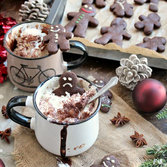 chocolate gingerbread + hot choc