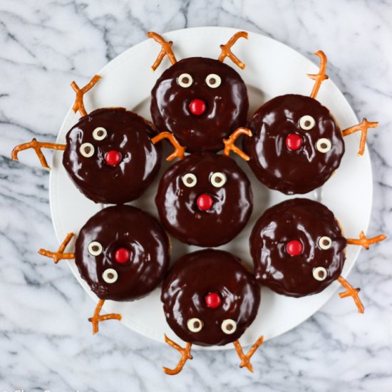 Chocolate Frosted Reindeer Donuts