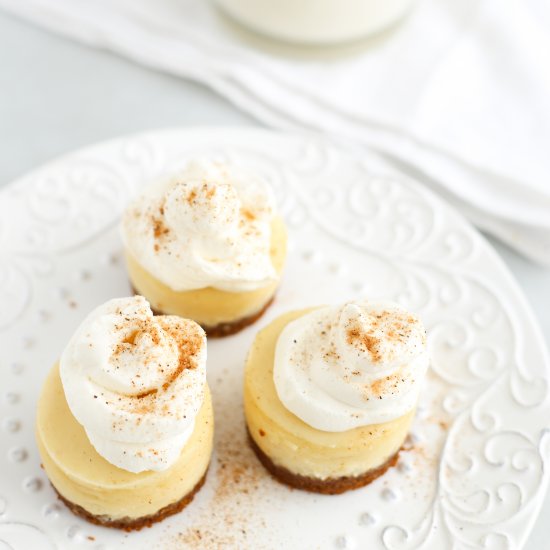 Mini Eggnog Cheesecakes