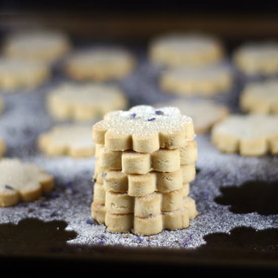 Lemon Lavender Shortbread Cookies