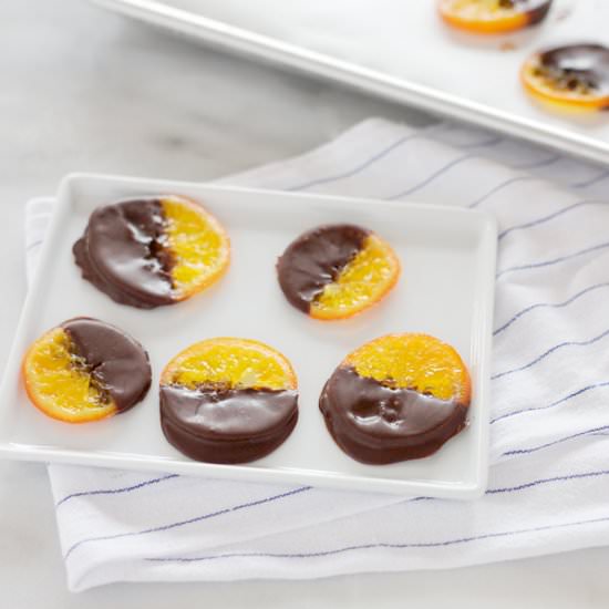 Chocolate Dipped Candied Tangerines