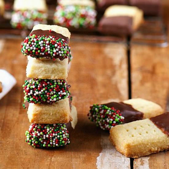 Chocolate Dipped Shortbread Cookies