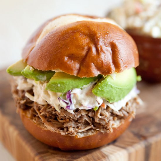 Pulled Pork & Bleu Cheese Slaw Sand