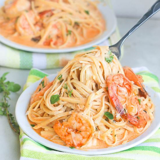 Creamy Herb Shrimp Spaghetti