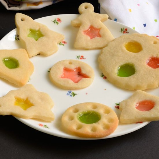 Eggless Stained Glass Cookies