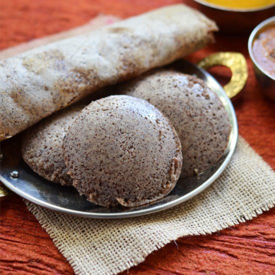 Ragi (Finger Millet) Idli Dosa