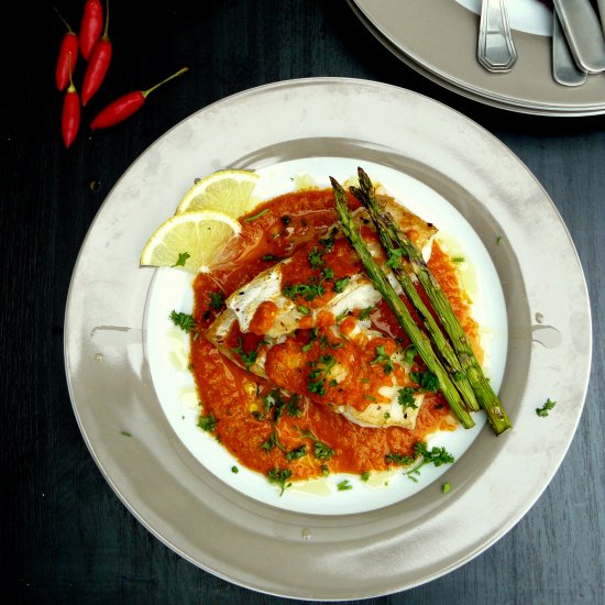 Pan Fried Basa with Fiery Tomato