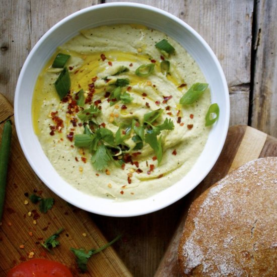 Creamy Cilantro White Bean Hummus