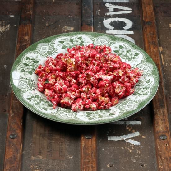 Beet and Vanilla Candied Popcorn