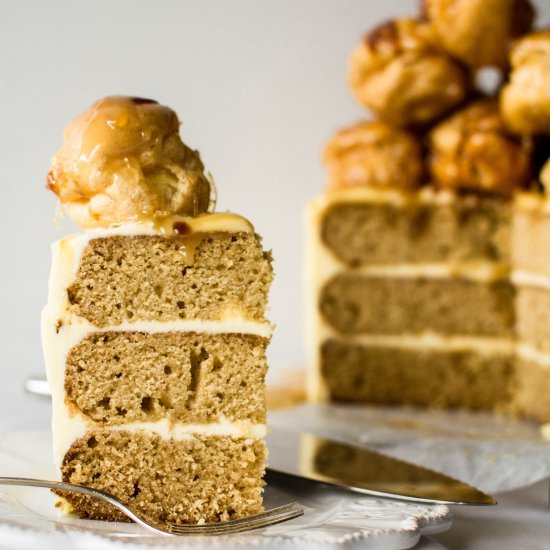 Salted Caramel Croquembouche Cake