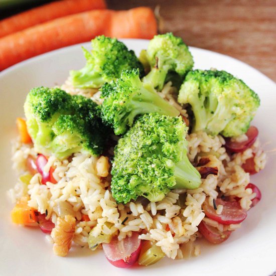 Broccoli and Aromatic Brown Rice