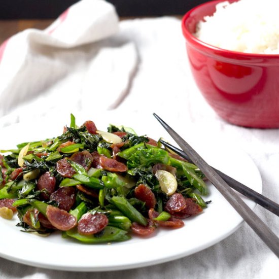 Chinese Broccoli with Sausage