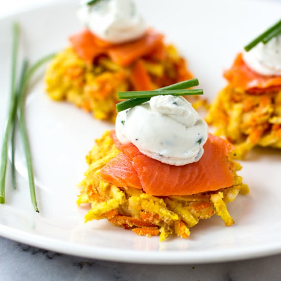 Carrot and Sweet Potato Mini Latkes