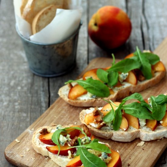 Peach & Arugula Bruschetta