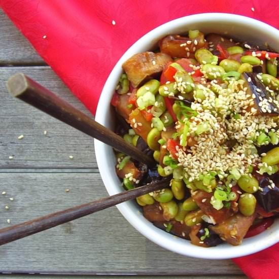 General Tso’s Eggplant Stir-Fry