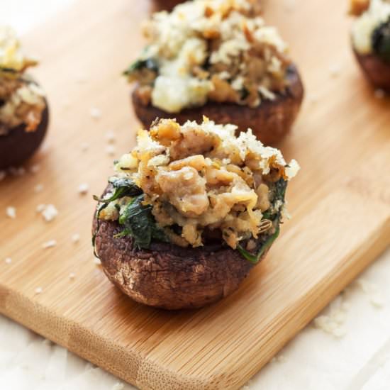 Sausage & Cheese Stuffed Mushrooms