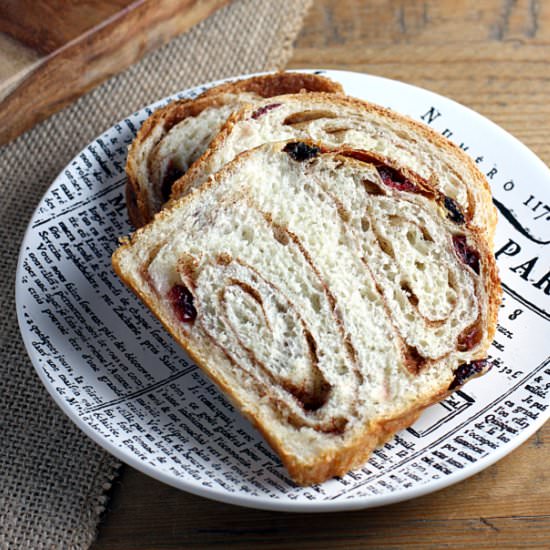 Craisin Cinnamon Swirl Bread