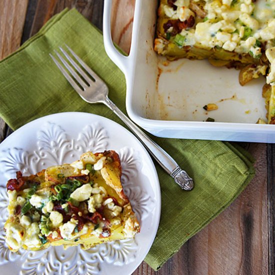 Potato Frittata w Feta & Scallions