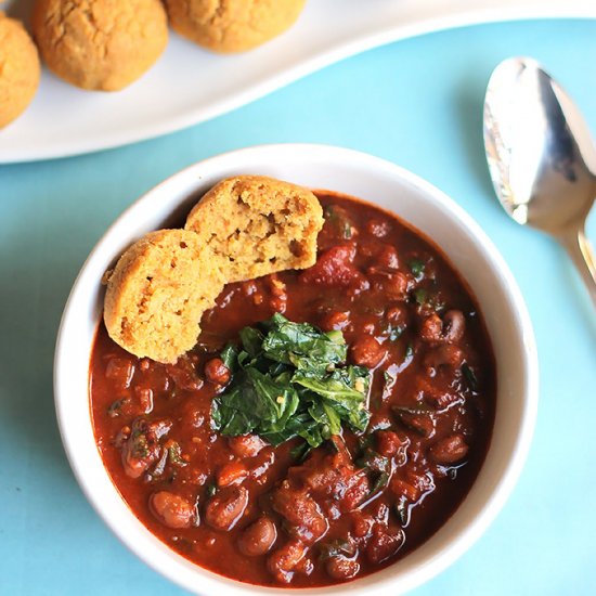 Black-eyed Pea Chili With Collards