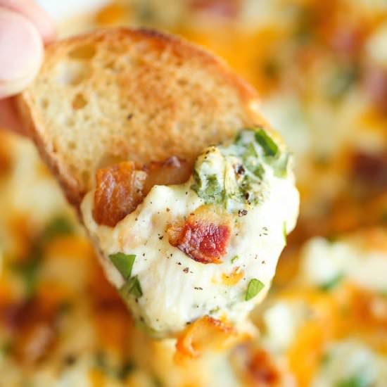 Cheesy Bacon Spinach Dip