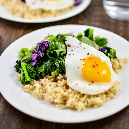 Sautéed Kale Salad with Edamame