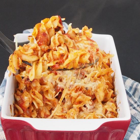 Pasta bake with proscuitto