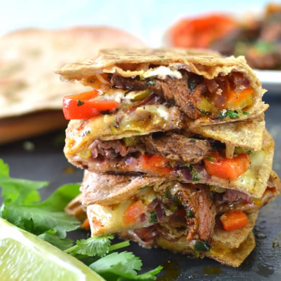 Fajita Spiced Steak Quesadillas