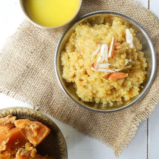 Broken Wheat Porridge with Jaggery