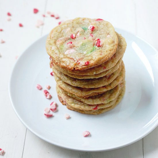 Peppermint white chocolate cookies