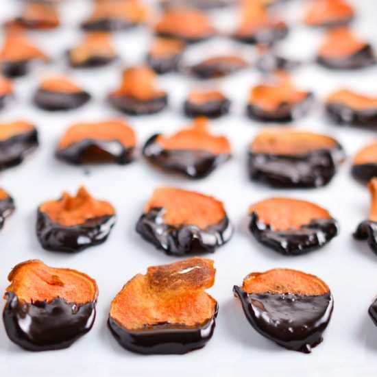 Chocolate Dipped Sweet Potato Chips