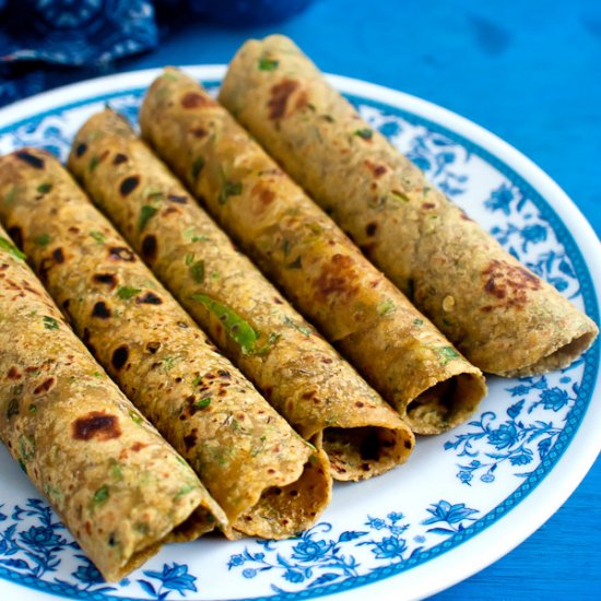 Lotus Seeds and Coriander Paratha