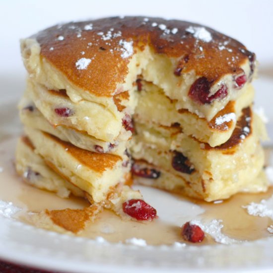 Cranberry White Chocolate Pancakes