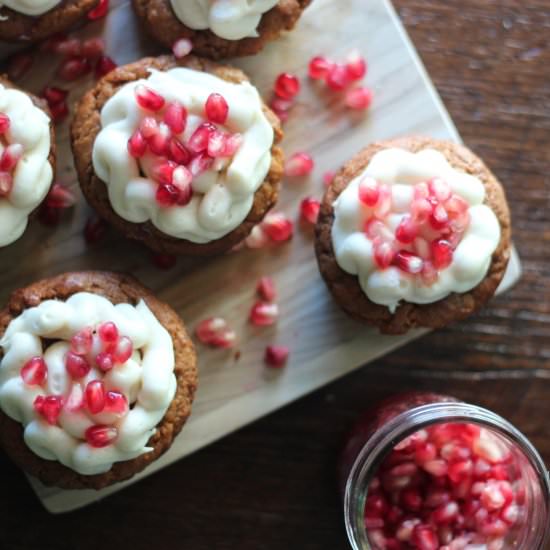 Sweet Potato + Pomegranate Cupcakes