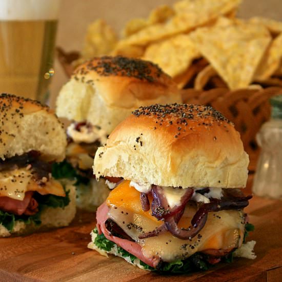 Co-Jack & Swiss Pastrami Sliders