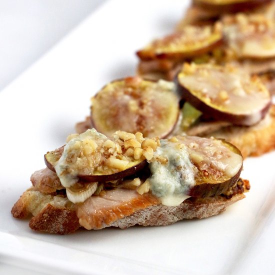 Pork, Fig & Gorganzola Crostini