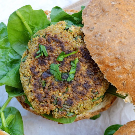 Quinoa Spinach Veggie Burgers