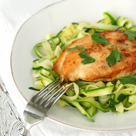 Chicken with Lemon-Leek “Linguine”