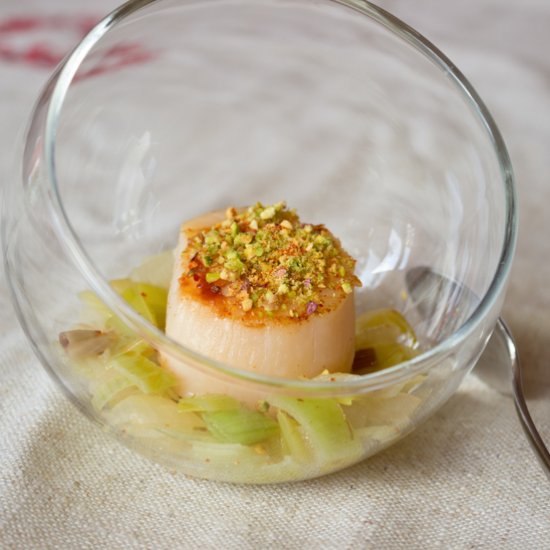 Scallop & leek fondue verrine