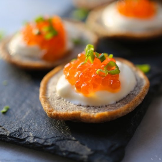 Buckwheat Blinis with Caviar