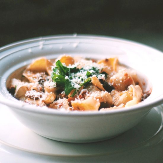 Mushroom bolognese & homemdae pasta