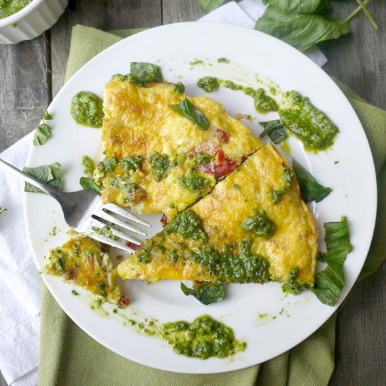 Sun-Dried Tomato Frittata w/ Pesto