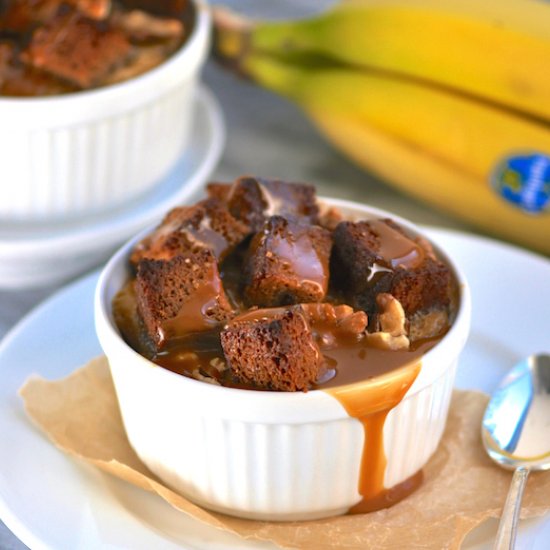 Crème Caramel Banana Bread Puddings