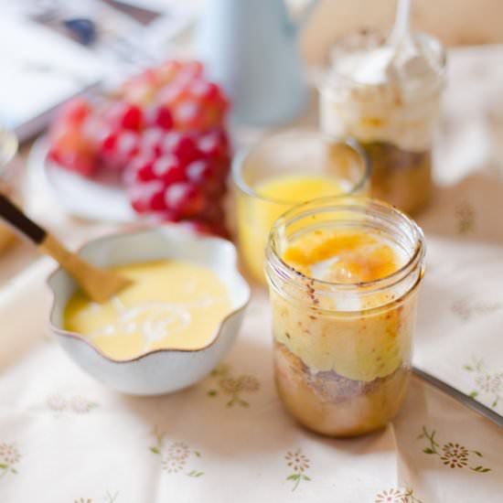 Mason Jar Apple Crisp with Custard