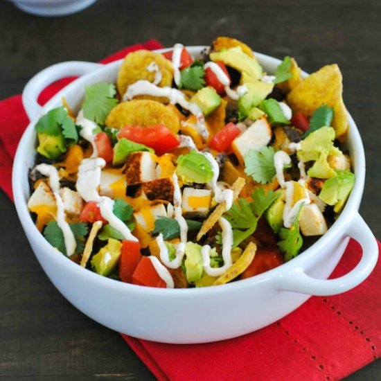 Plantain Chip Chicken Nachos