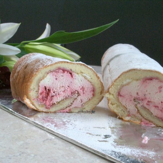 Raspberry Cream Roulade