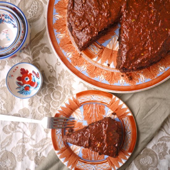 Raspberry Chocolate Banana Cake